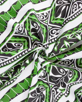 Polynesian fabric PITI Green - Tissushop